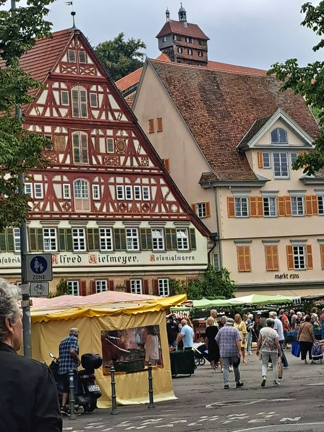 Market with castle