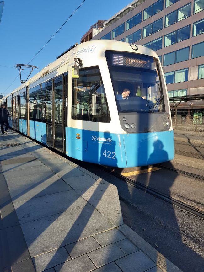 The typical trams in Gothenburg