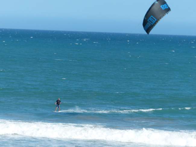 Kite surfer on the beach north of Gisborne