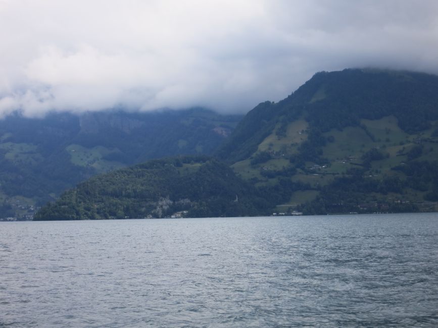 Lake Lucerne covered in clouds