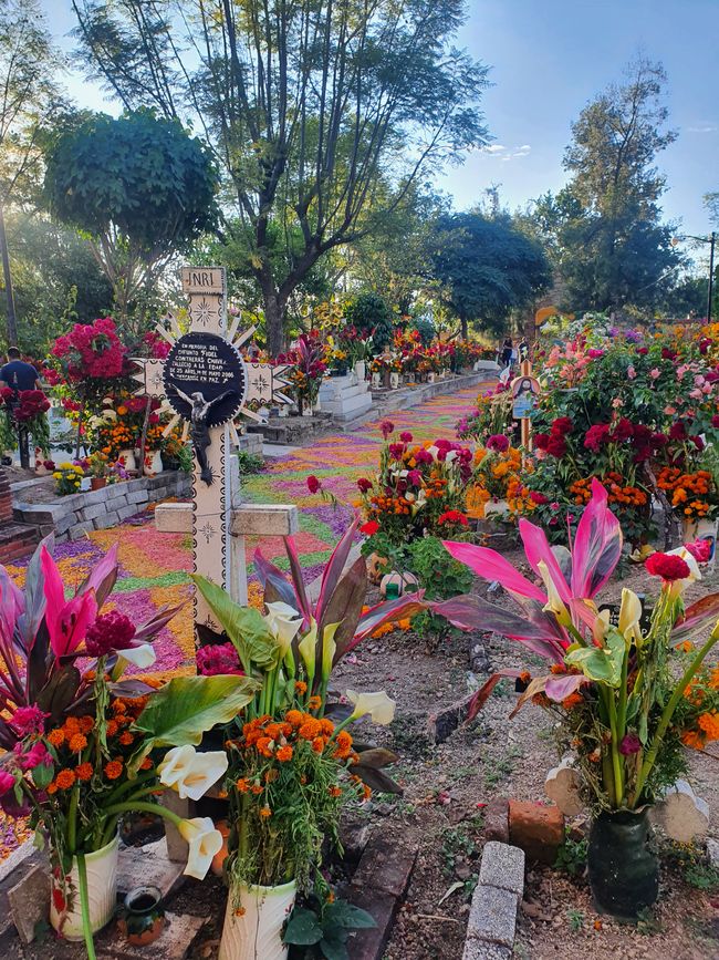 The colorful decorated cemetery