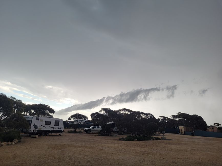 Dark clouds over campground