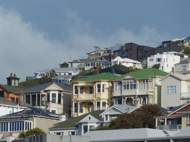 Fancy wooden houses on the hill with harbor views