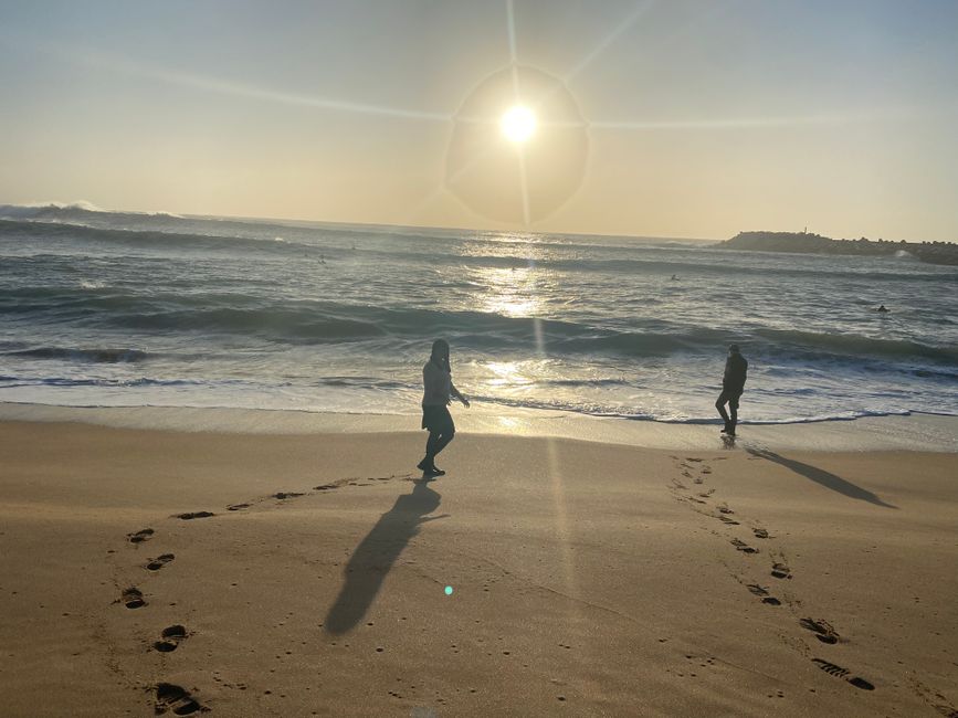 Soleil, calme, mer, gens