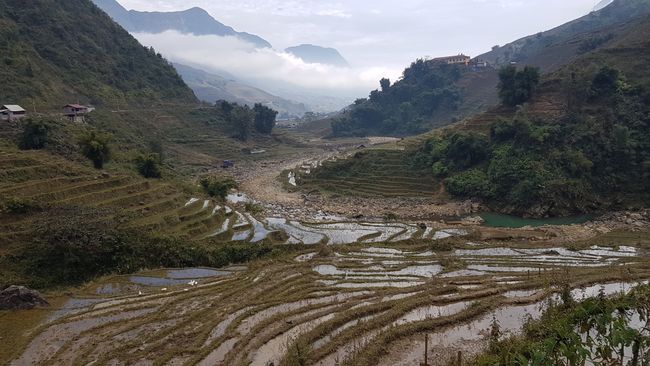 In the even cooler mountains in the village of Sapa.