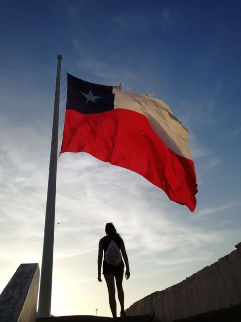 Chileflagge auf dem Morro de Arica