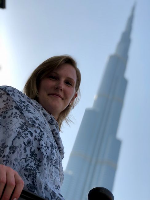 Christin in front of the Burj Khalifa