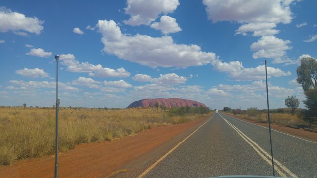 Erster Blick auf den Uluru
