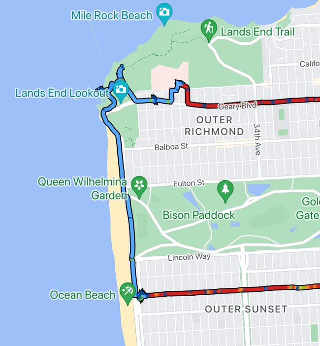 Golden Gate, Ocean Beach and Inner Sunset with UCSF