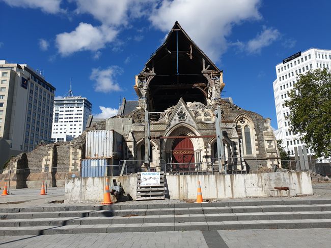 Destroyed church in Christchurch