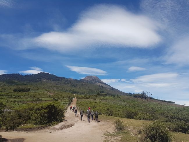 Der Weg zum Tajumulco (mit Wolkenhut)