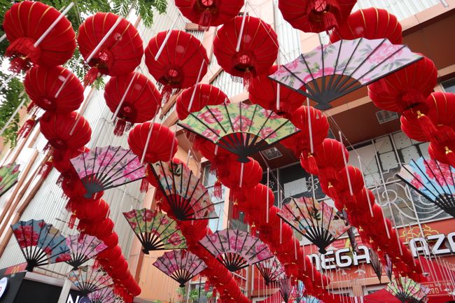 Decoration in Chinatown in front of Mega Plaza.