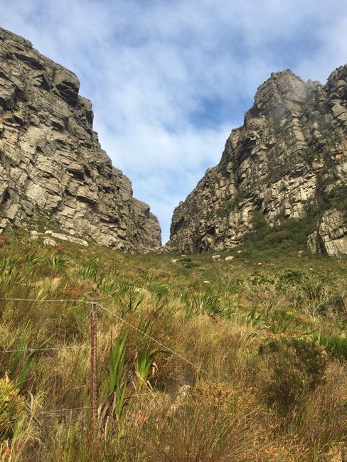 Hiking up the Platteklip-Gorge Trail to Table Mountain