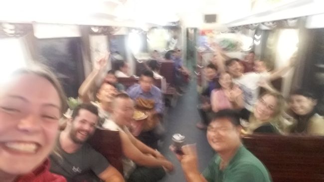 Party in the train restaurant