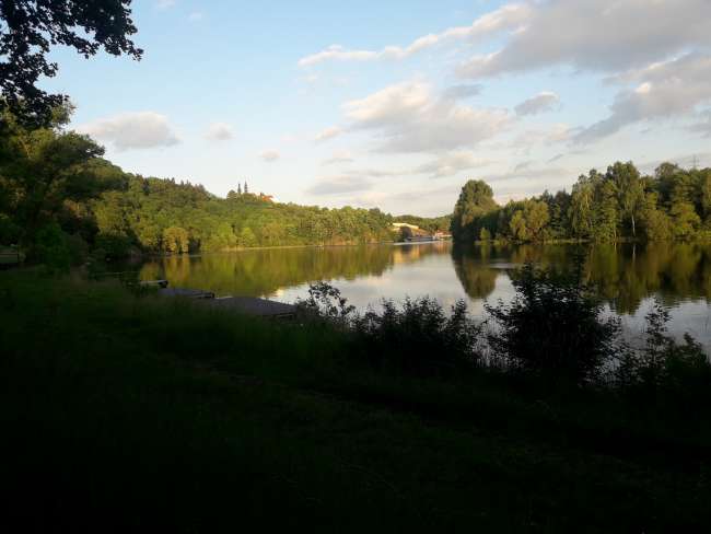 View from the campsite at the Kadaň reservoir