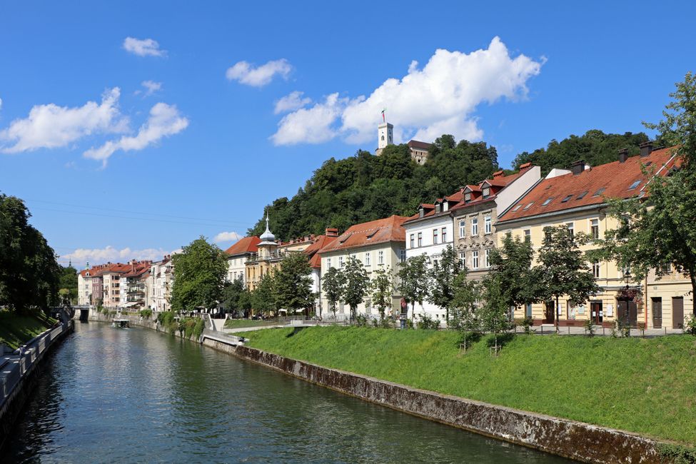 Der Fluss Ljubljanica. 
