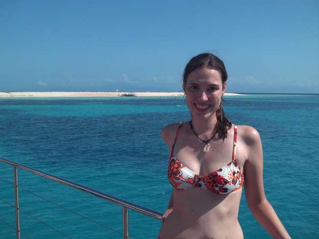 On the boat in front of Michelmas Cay