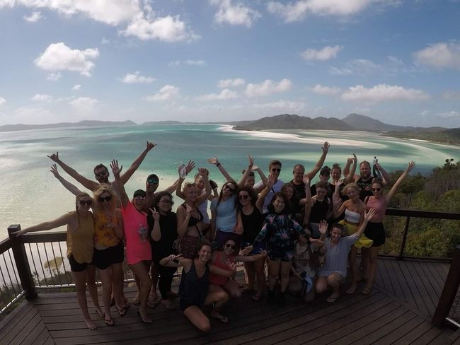 Our group in front of the Whitehaven Beach