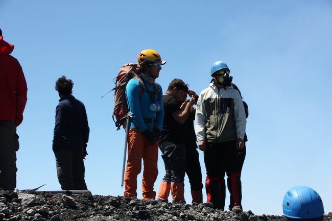 Guide Eduardo ist der mit dem gelben Helm