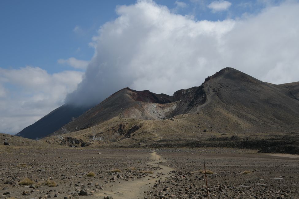 Tongariro Crossing: Blick zurück zum Red Crater