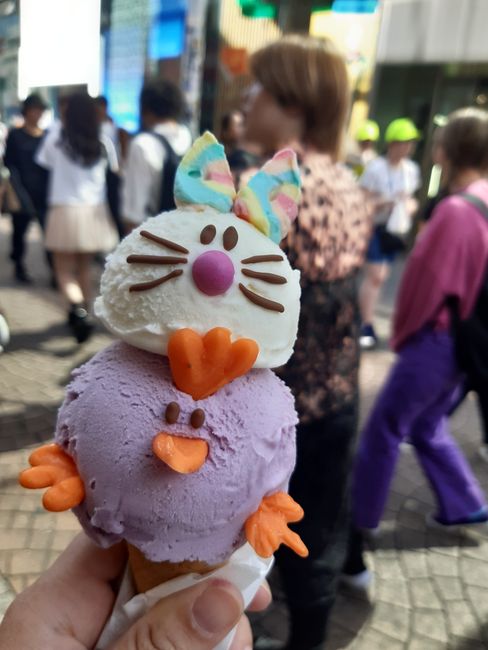Bunny-Chicken ice cream in Harajuku - too cute to eat 😍 