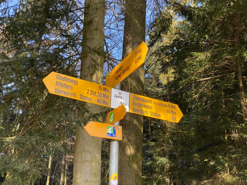 I'm following hiking route 4 (Jakobsweg), which is unfortunately not always signposted as nicely as here.
