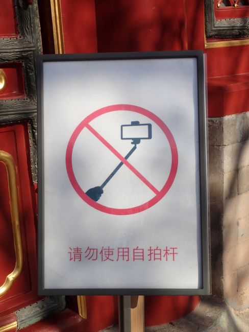 Selfi-Stick nicht erlaubt.