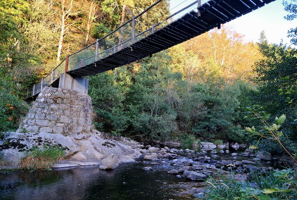 Wobbly bridge over the Lignon