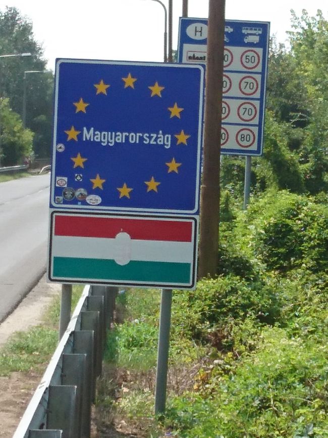 Crossing the border into Hungary - rather unspectacular.