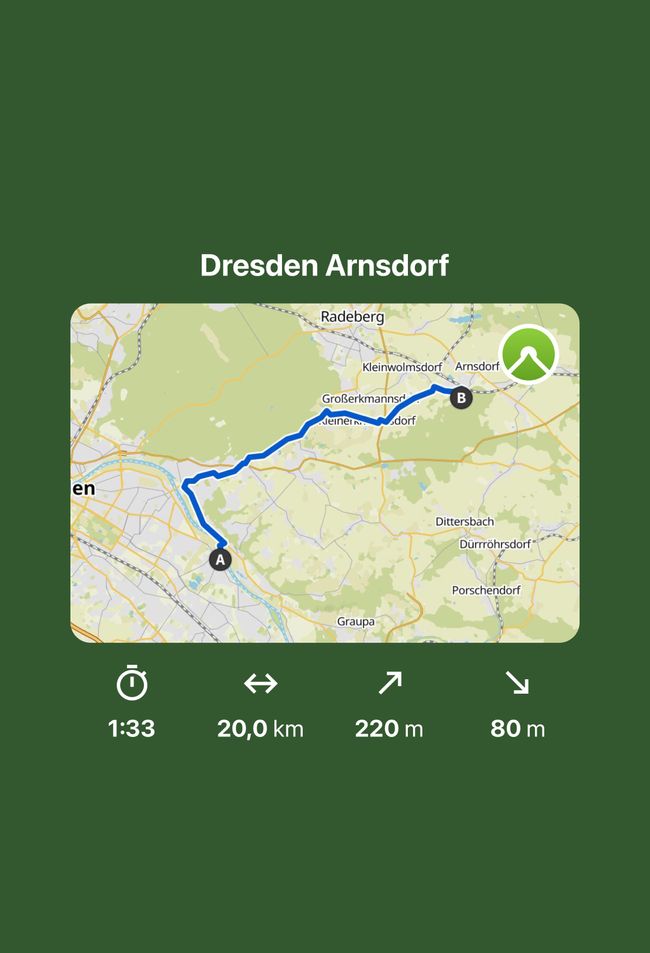 from Dresden to Arnsberg 20 km 1008 km ( 2765 km)