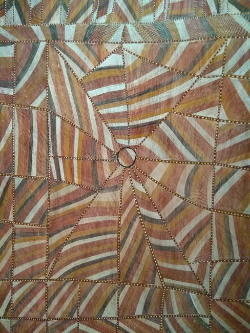 Aboriginal art in gallery in Adelaide