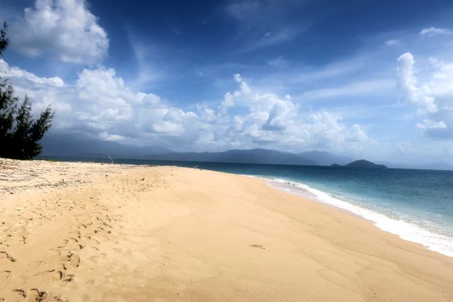 Beach of the deserted island 