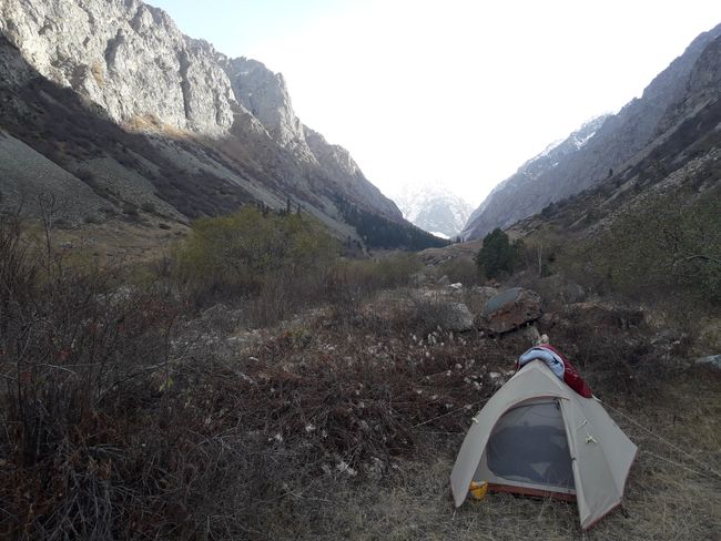 camping spot in the Ala Archa Valley