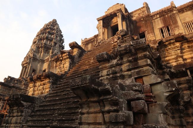 Eine Treppe in Angkor Wat.