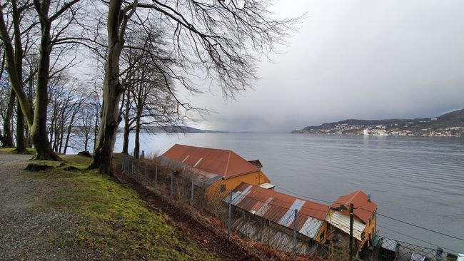 Ausblick vom Ende des Hafens in Bergen
