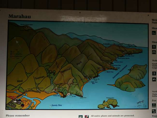 Karte des Abel Tasman National Park