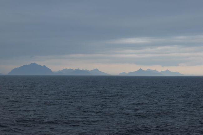 The Lofoten Islands come into view.
