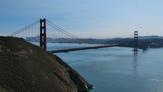 Golden Gate Bridge, in the background San Francisco