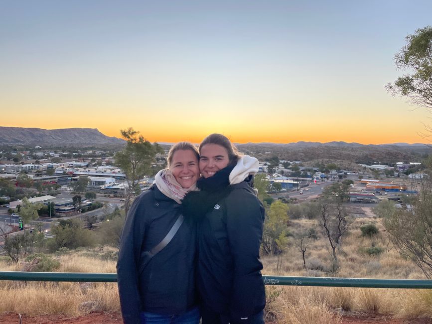 Erster Sonnenuntergang in Alice Springs 