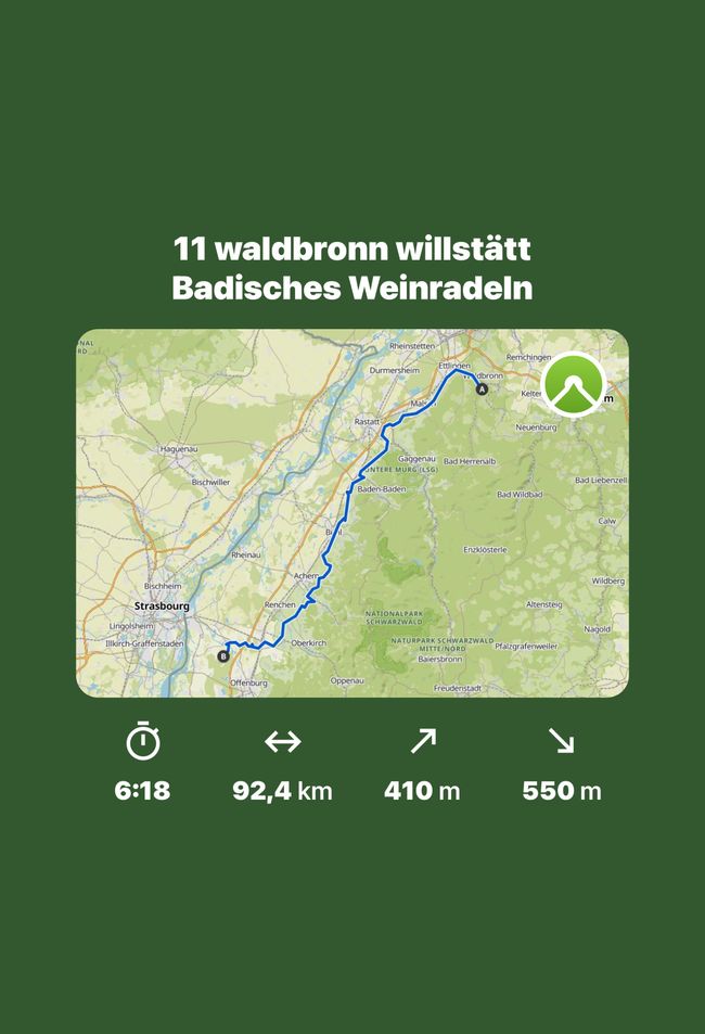 11 Waldbronn to WILLSTÄTT 92 km / 1425 km