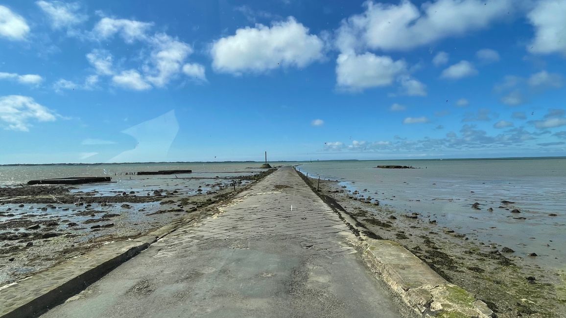 The road to the island is not accessible during high tide