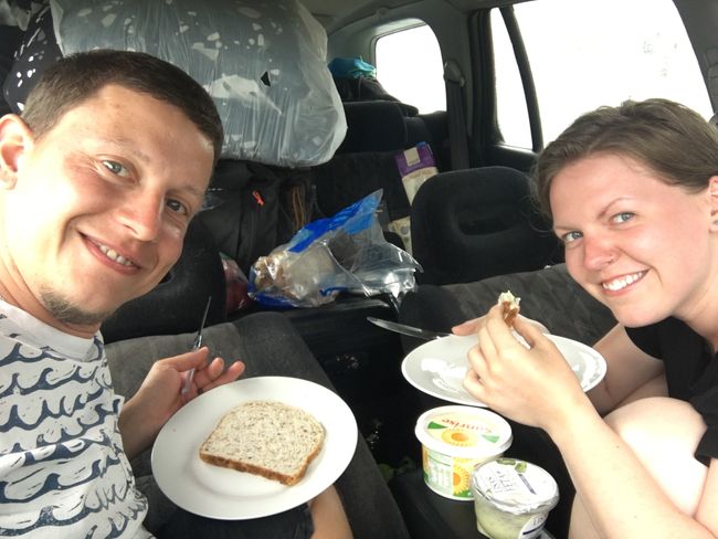 The first night and the first dinner in the car