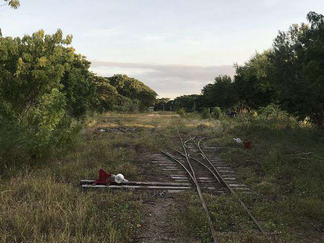 Gleise der alten Zuckerrohr-Eisenbahn liegen überall.