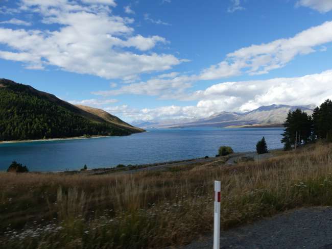 Driving past Lake Tekapo