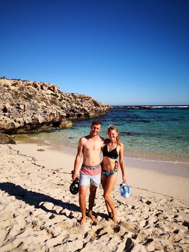 Just before snorkeling, a couple's photo