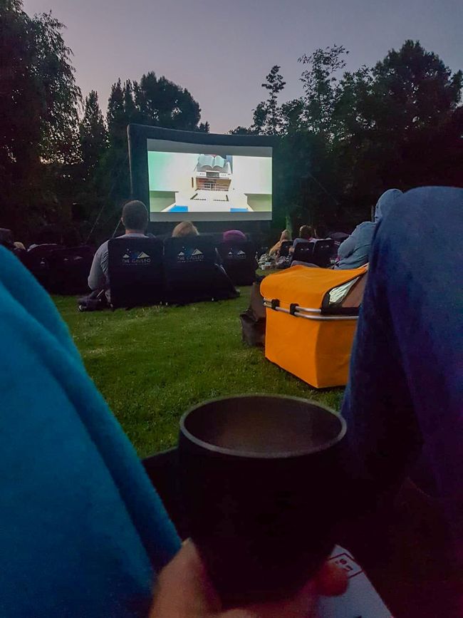 Open-air cinema at Warwick Estate