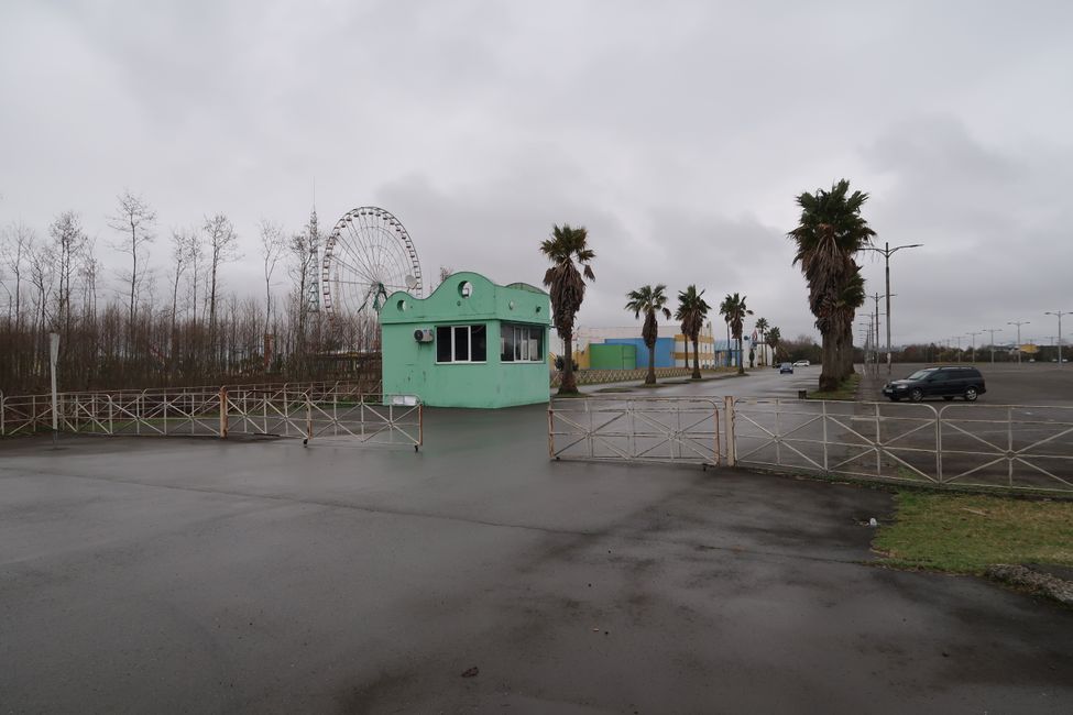 A run-down, but still guarded amusement park a little south of Shekvetili