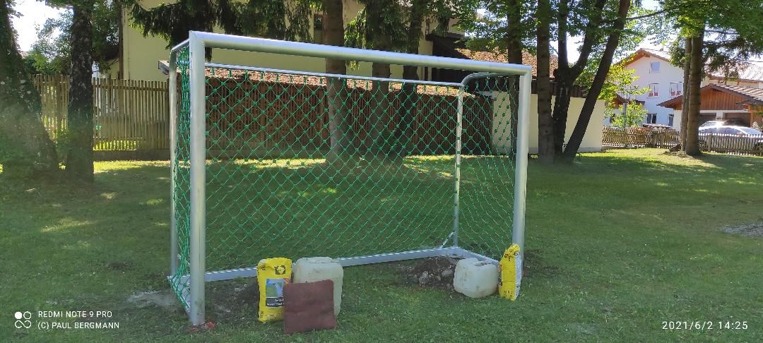 02 June 2021 - BEPA-Torfabrik - Installation of 1x aluminum football goal 3x2m with Hercules net in Seeshaupt (near Starnberger See), followed by a short vacation at Starnberger See