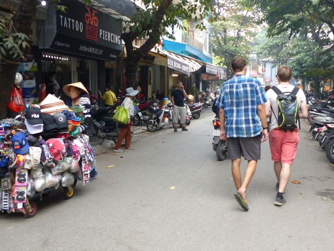 Walking through the streets of Hanoi with Andi