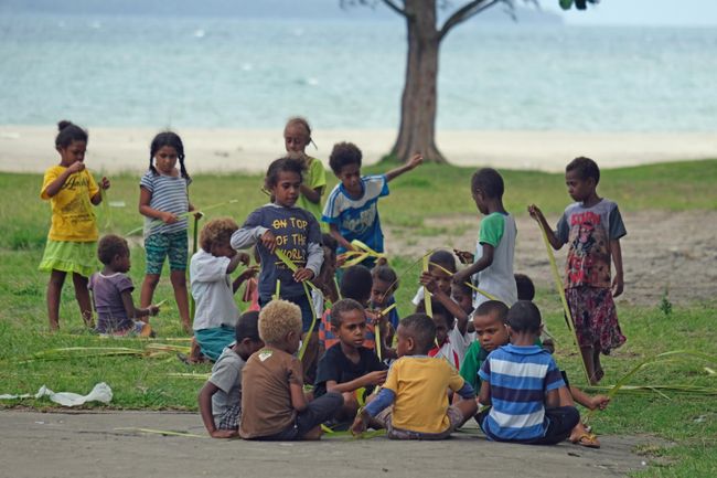 In Vanuatu, only about 50% of children go to school regularly.